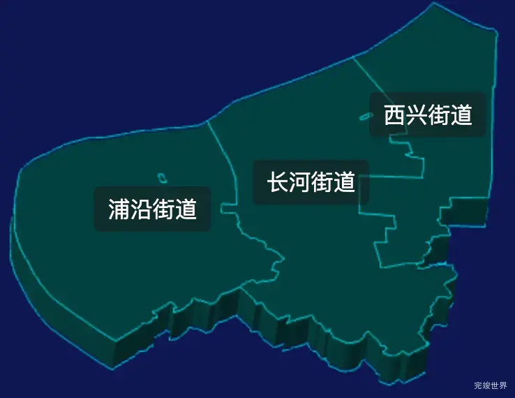threejs杭州市滨江区geoJson地图3d地图css2d标签